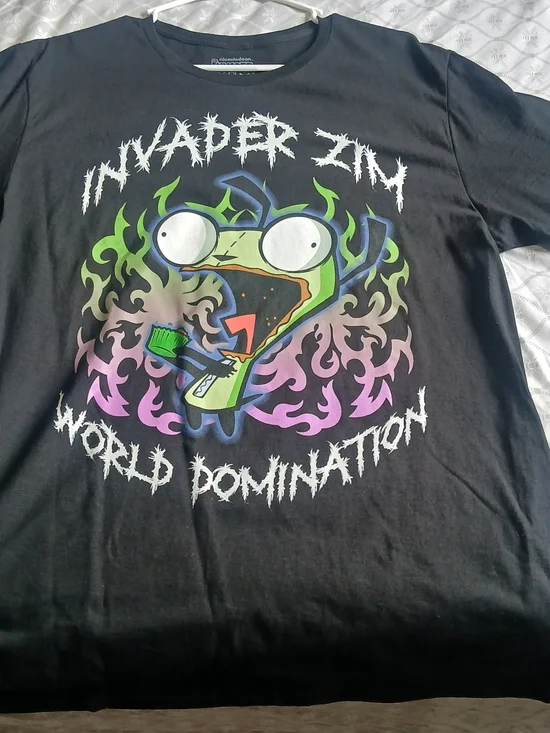 0Invader Zim World Domination Graphic Tee - Nickelodeon Size Large VGG - Picture 1 of 3
